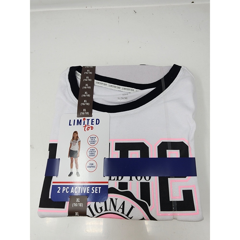 Limited Too Girls‎ Athletic 2 PC Active Set White Cotton Blend Workout Size XL